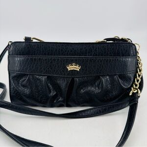 Juicy Couture Vintage Y2K Vegan Pebbled Leather Clutch Wallet Crossbody Bag